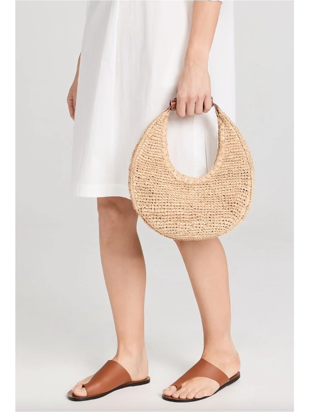Staud Moon Natural Raffia Bag